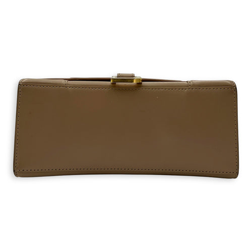 Balenciaga Hourglass Small Beige Top Handle Bag in Calfskin, Gold hardware_5