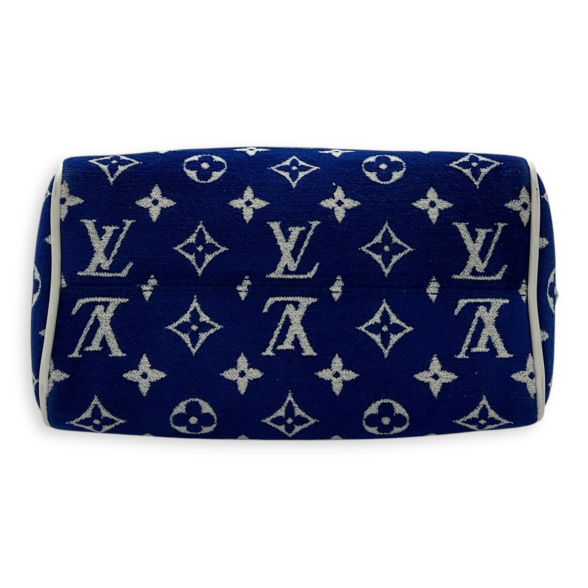 Louis Vuitton Speedy Bandouliere 20 Blue Top Handle Bag in Terry, Gold hardware_5
