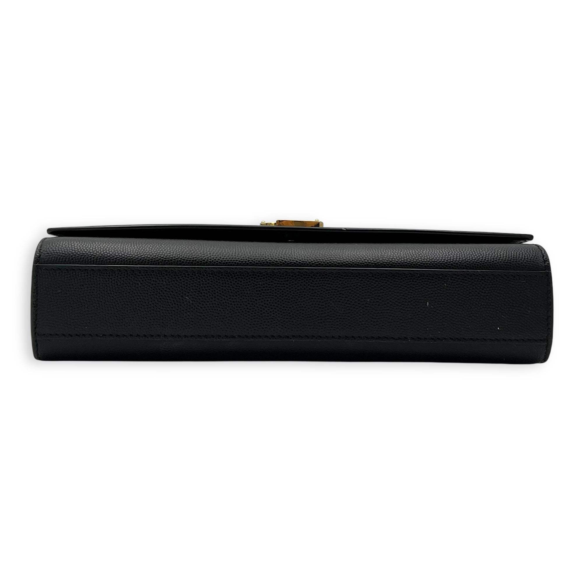 Saint Laurent Kate Black Wallet On Chain in Calfskin, Gold hardware_5