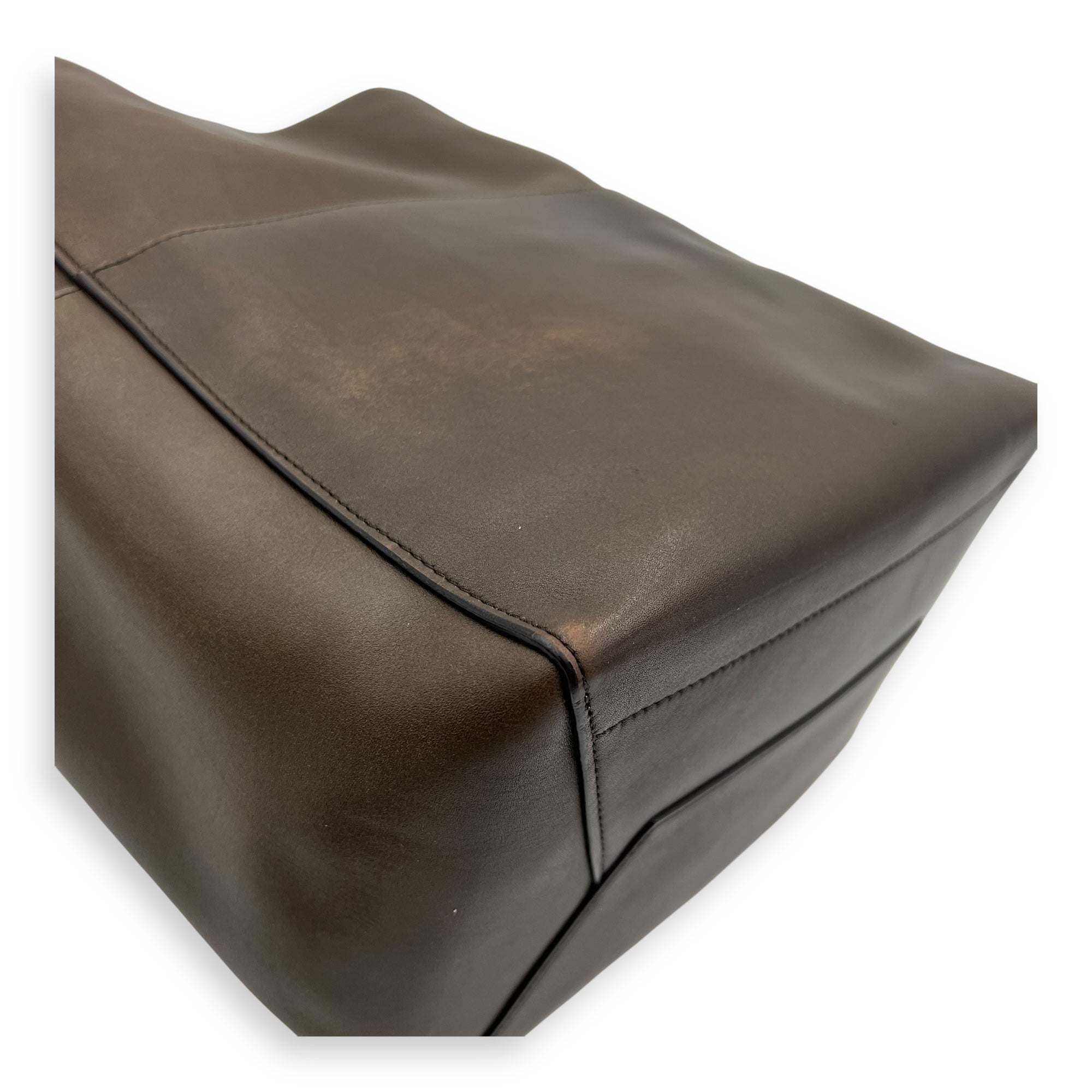 Celine Sangle Shoulder Bag Brown in Calfskin, Gold hardware_9