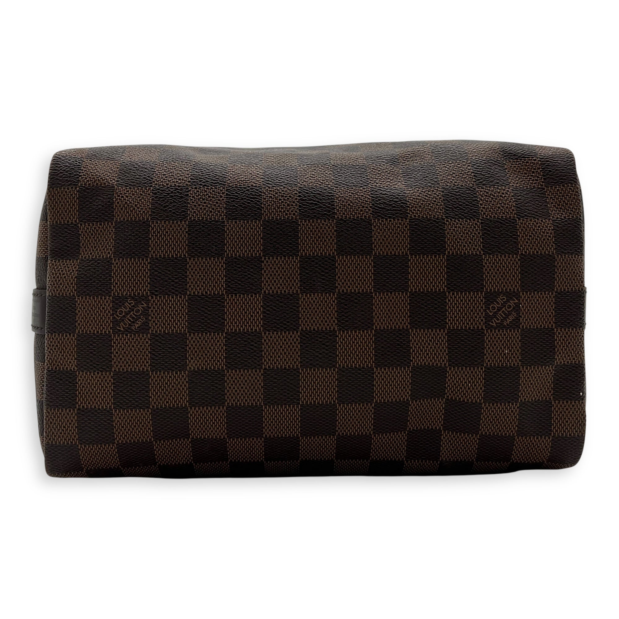 Louis Vuitton Speedy Bandouliere Top Handle Bag 25 Brown in Coated Canvas, Gold hardware_5