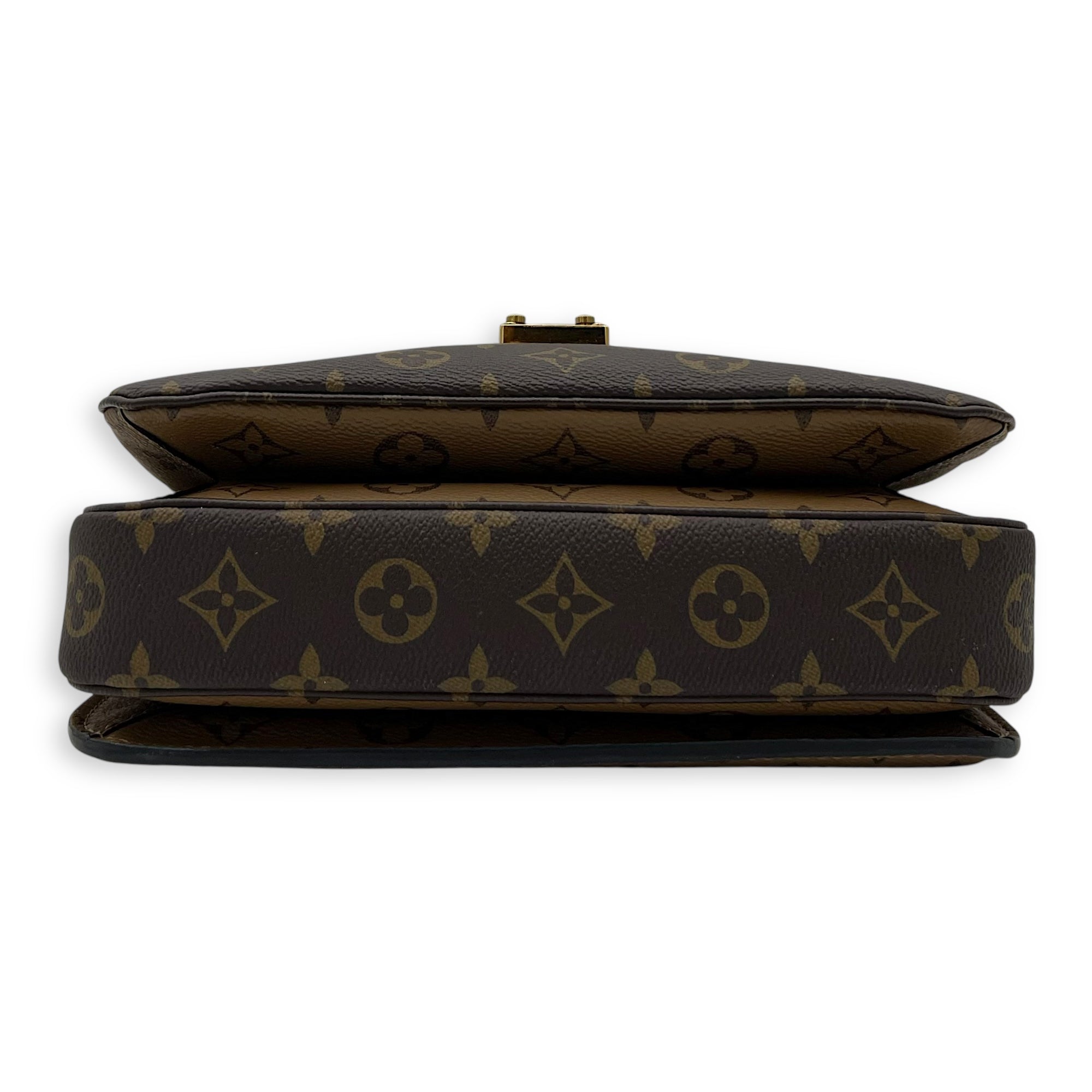 Louis Vuitton Metis Brown Top Handle Bag in Reverse Monogram Coated Canvas, Gold hardware_5