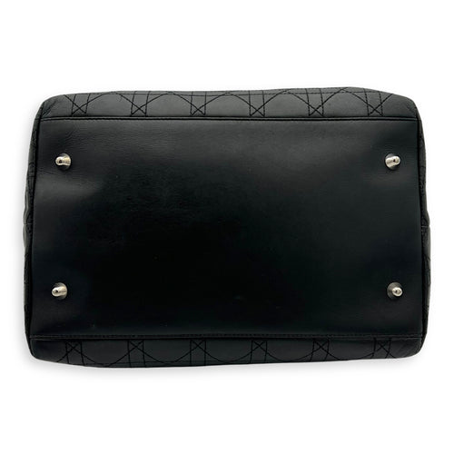 Christian Dior Soft Cannage Black Top Handle Bag in Calfskin, Silver hardware_5