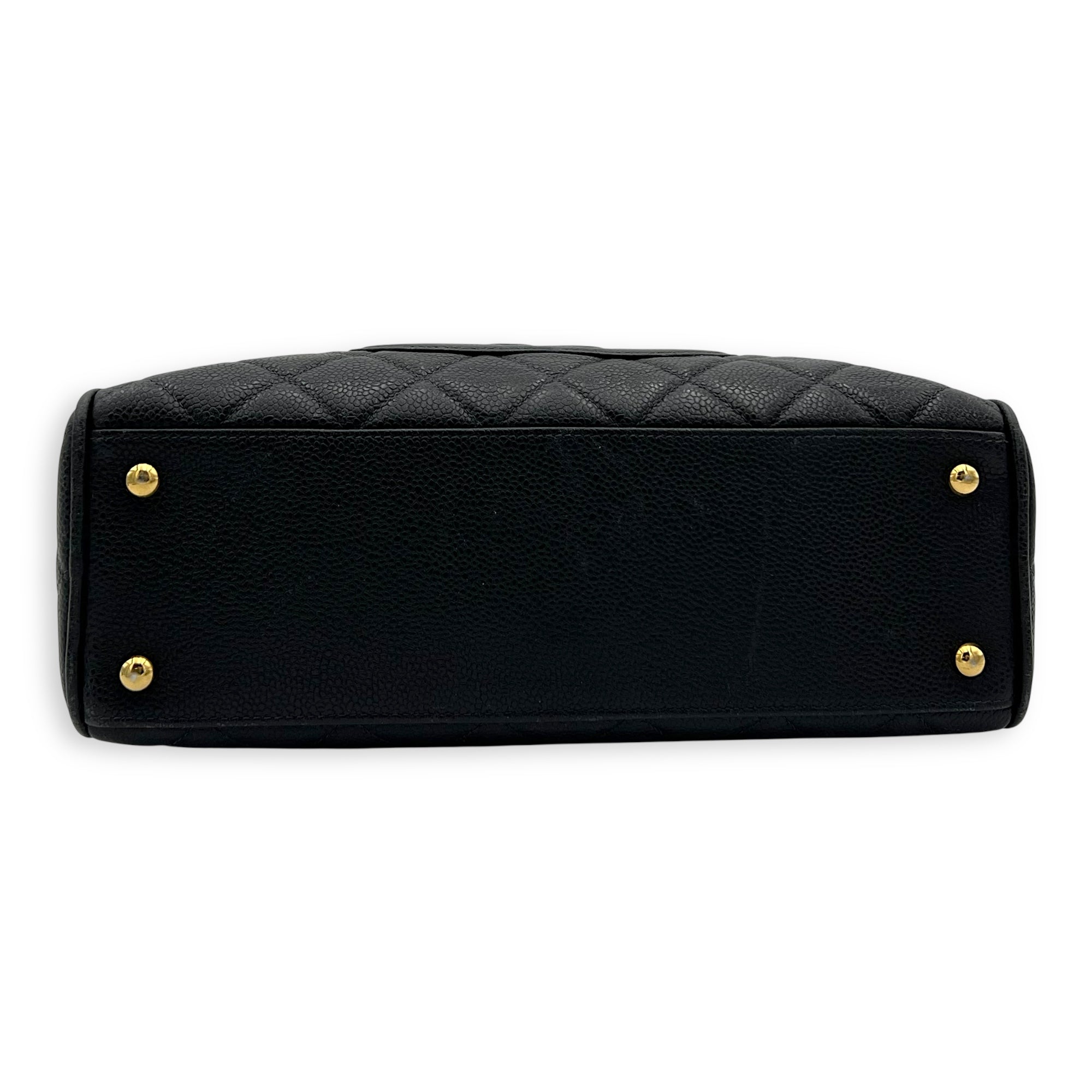Chanel Vintage Top Handle Bag Black in Caviar Leather, Gold hardware_5