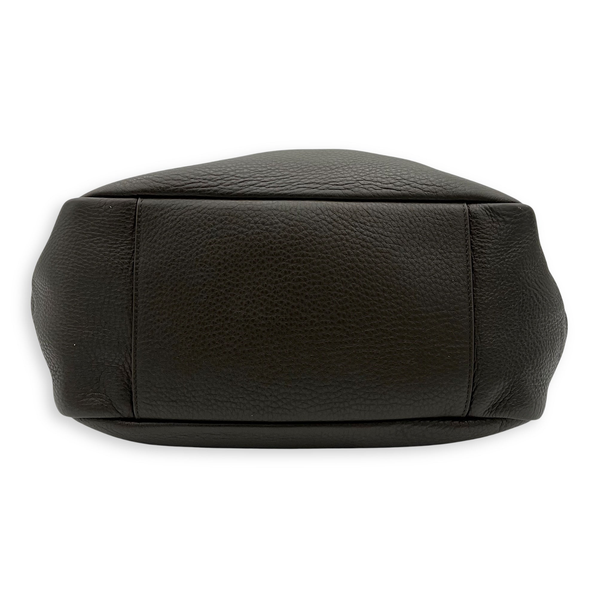 Saint Laurent LE 5 À 7 BEA Tote Bag Green in Calfskin, Silver hardware_5