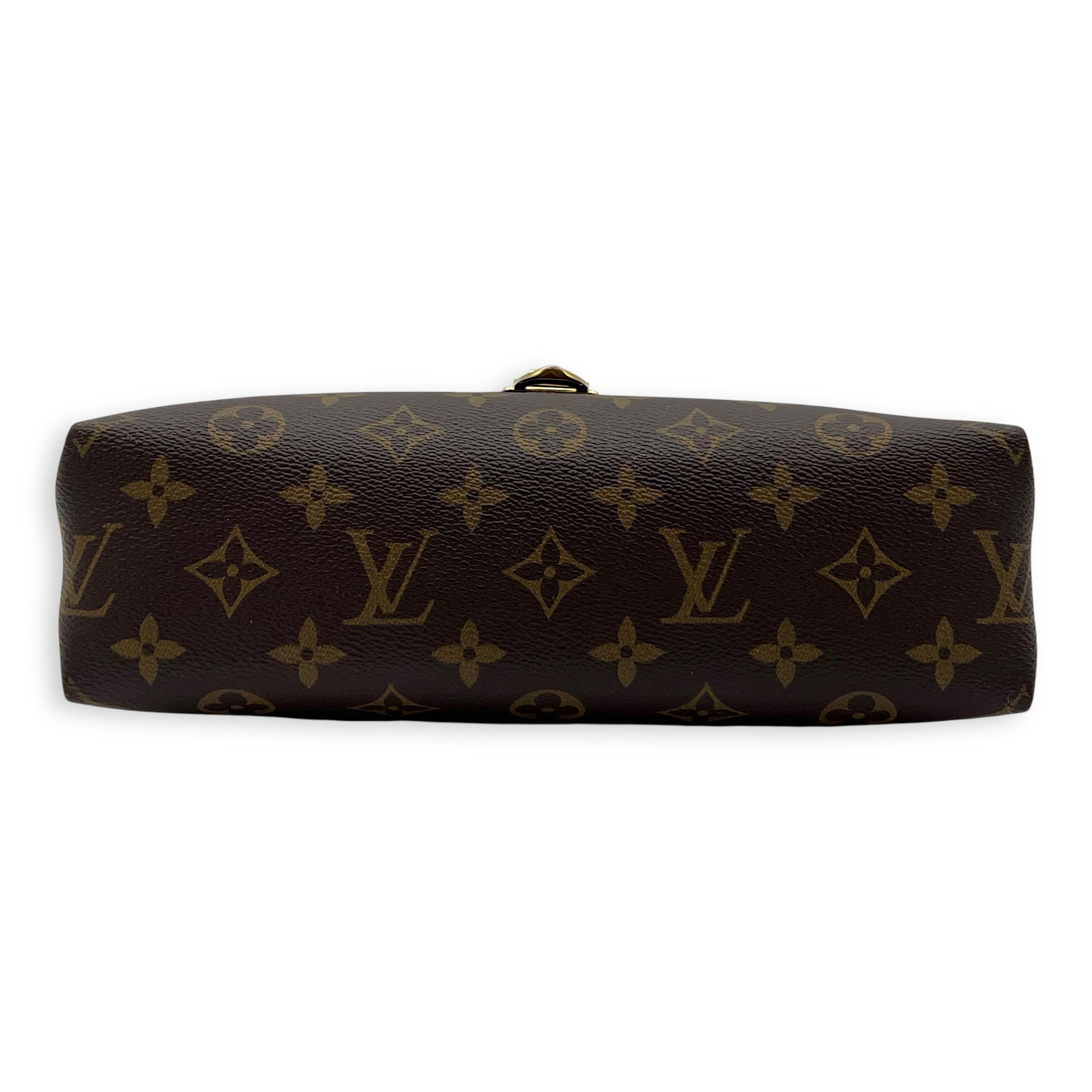 Louis Vuitton Saint Placide Crossbody Bag Brown in Monogram Coated Canvas, Gold hardware_5