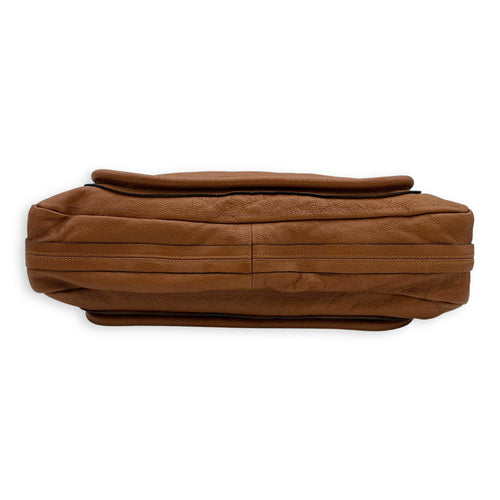 Chloé Paraty Large Brown Top Handle Bag in Calfskin, Gold hardware_5