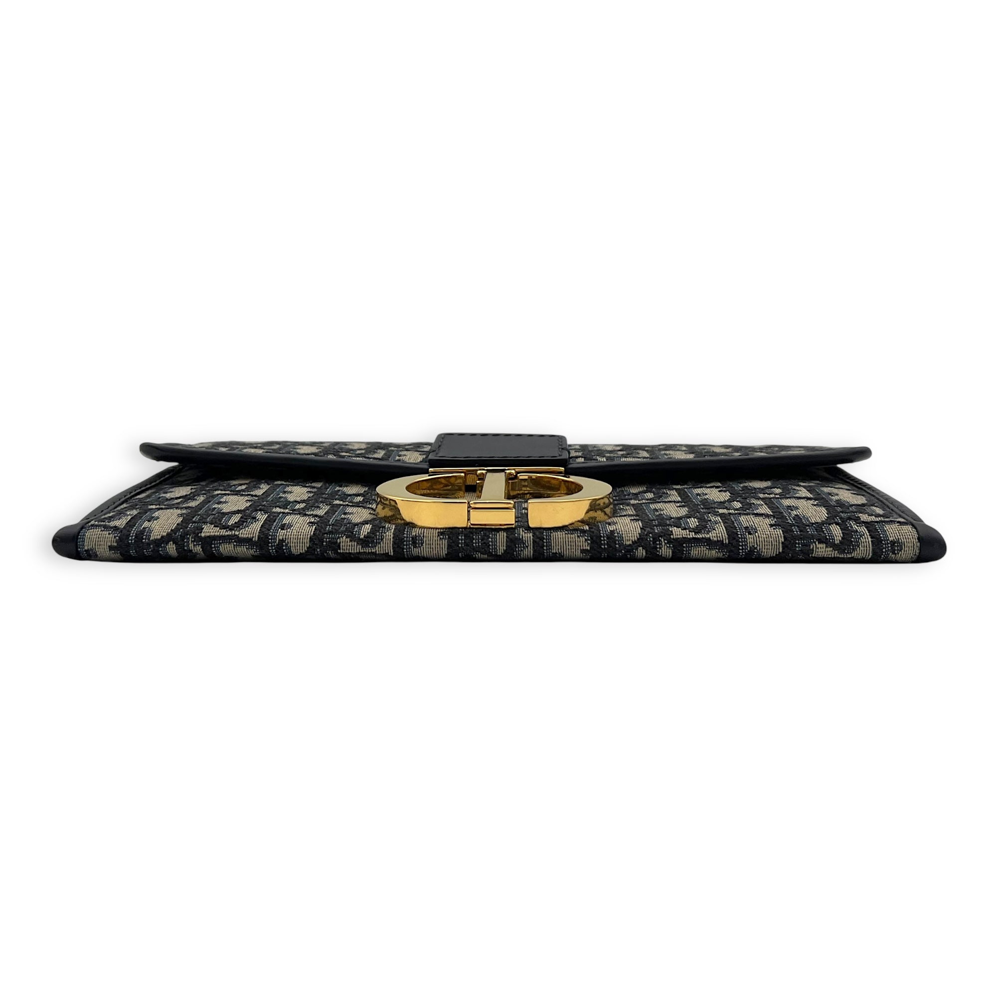 Christian Dior Montaigne Crossbody Bag Medium Blue in Canvas, Gold hardware_5