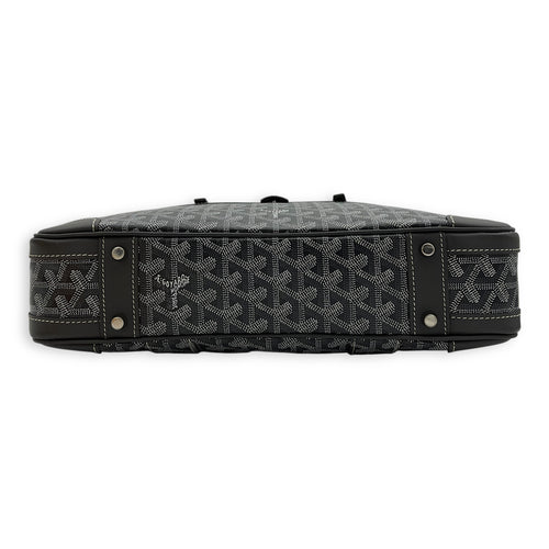 Goyard Ambassade Briefcase Grey in Coated Canvas, Silver hardware_5
