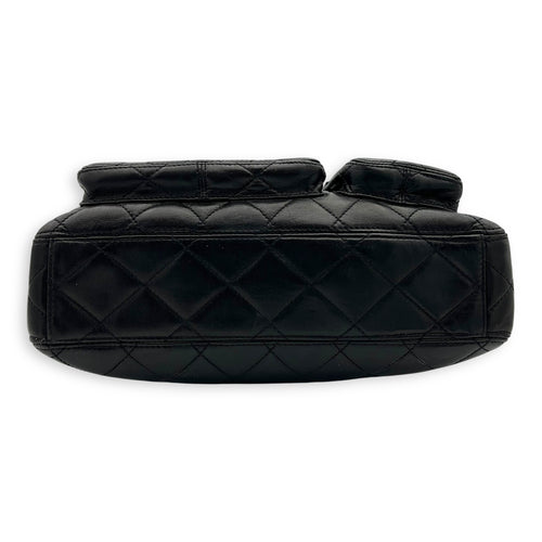 Chanel Vintage Turnlock Shoulder Bag Black in Lambskin, Gold hardware_5