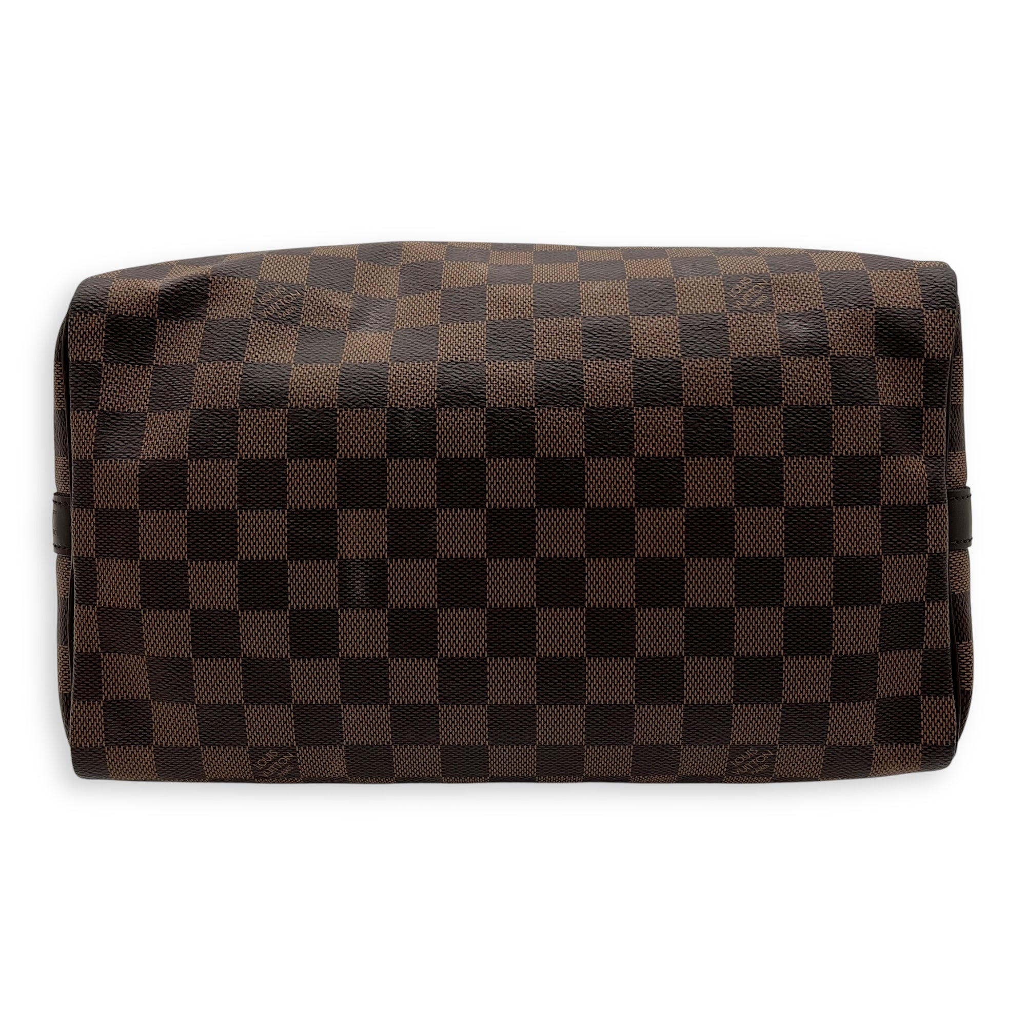 Louis Vuitton Speedy Bandouliere Top Handle Bag 30 Brown in Coated Canvas, Gold hardware_5