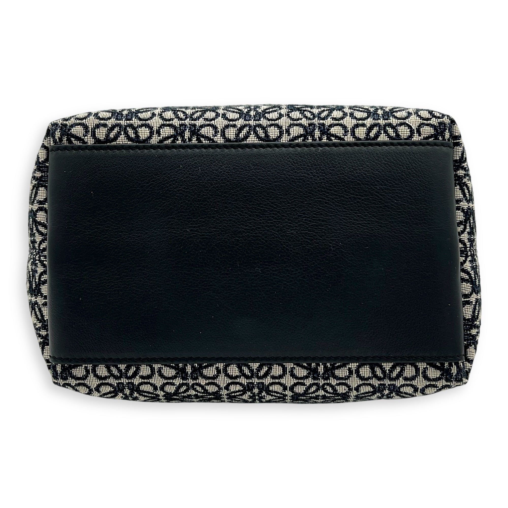 Loewe Cubi Top Handle Bag Blue in Jacquard, Gold hardware_5