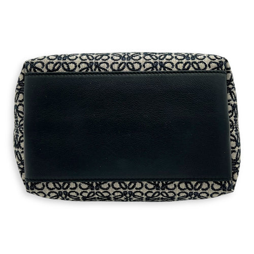 Loewe Cubi Top Handle Bag Blue in Jacquard, Gold hardware_5