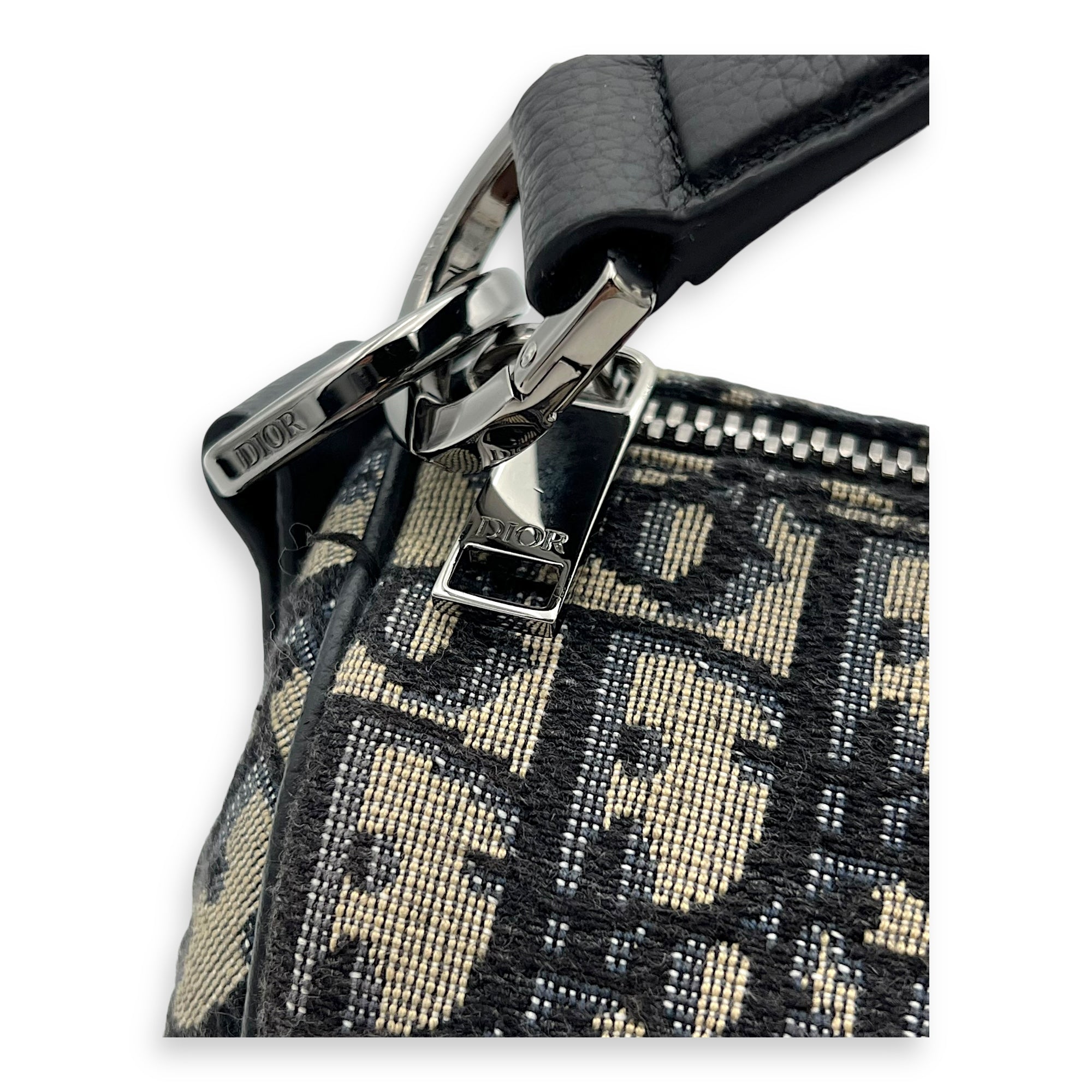 Christian Dior Roller Crossbody Bag Blue in Jacquard, Silver hardware_5