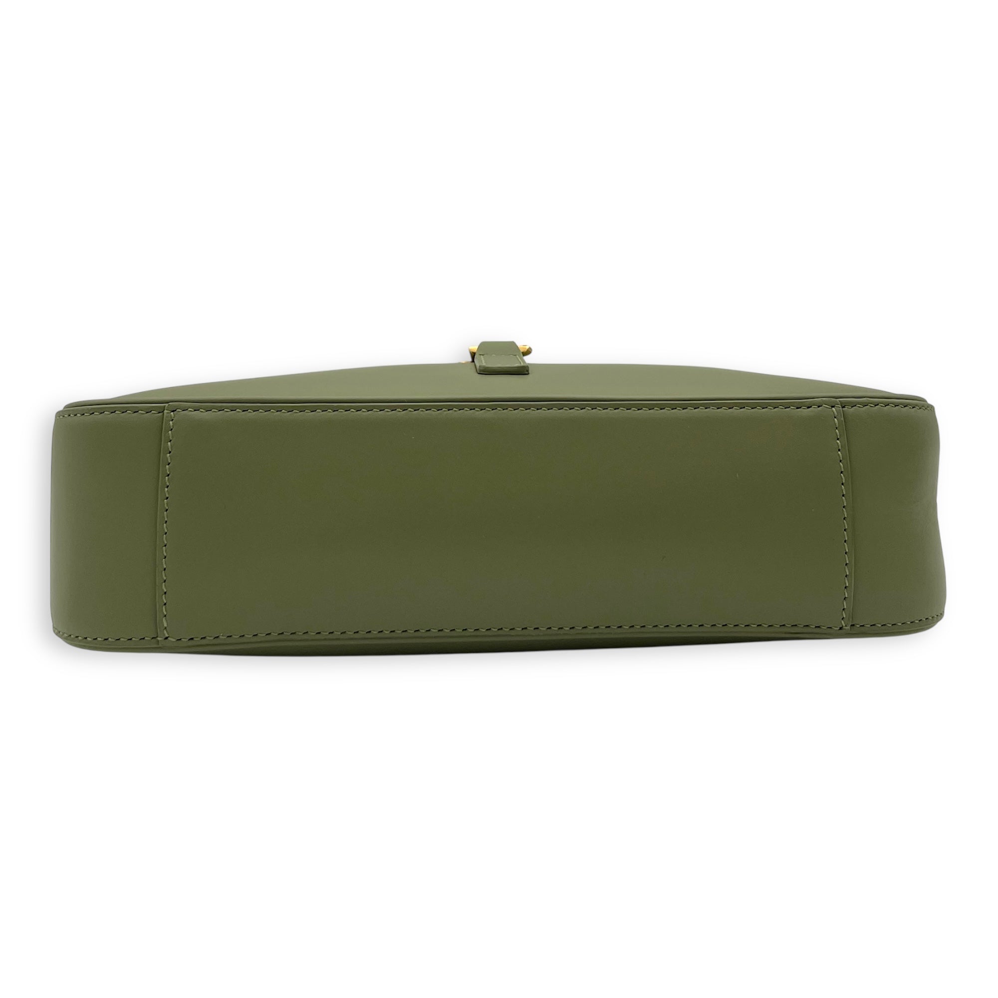 Saint Laurent Le 5 A 7 Shoulder Bag Green in Calfskin, Gold hardware_5