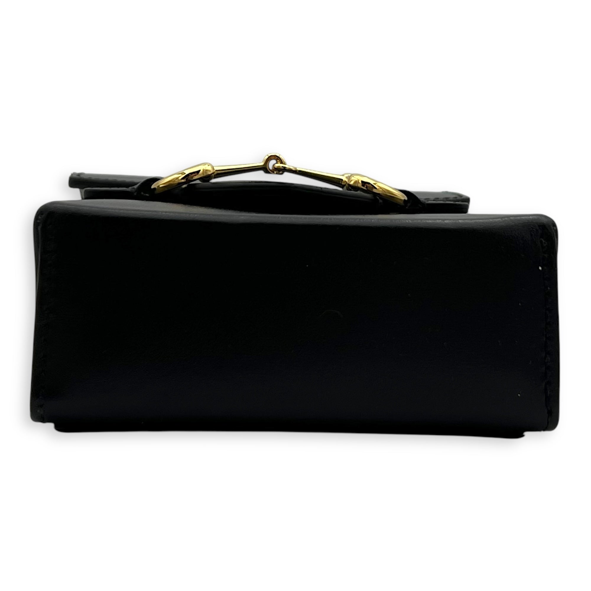 Gucci Horsebit 1955 Crossbody Bag Black in Calfskin, Gold hardware_5