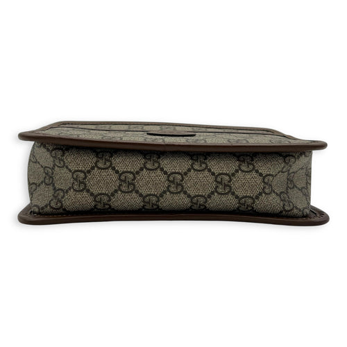 Gucci GG Supreme Crossbody Bag Brown in Coated Canvas, Gold hardware_5