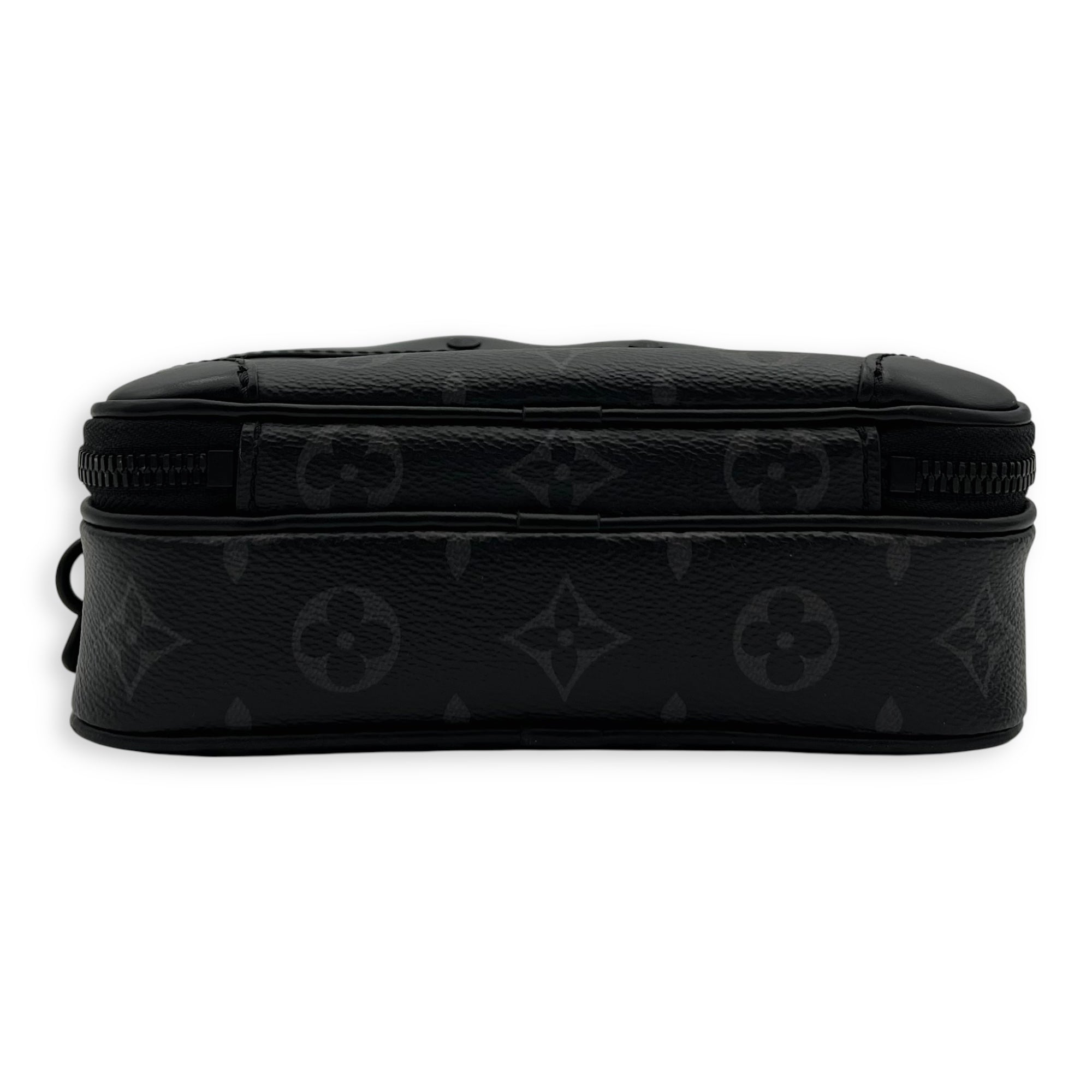 Louis Vuitton Alpha Crossbody Bag Black in Monogram Coated Canvas, Lacquered Metal hardware_5