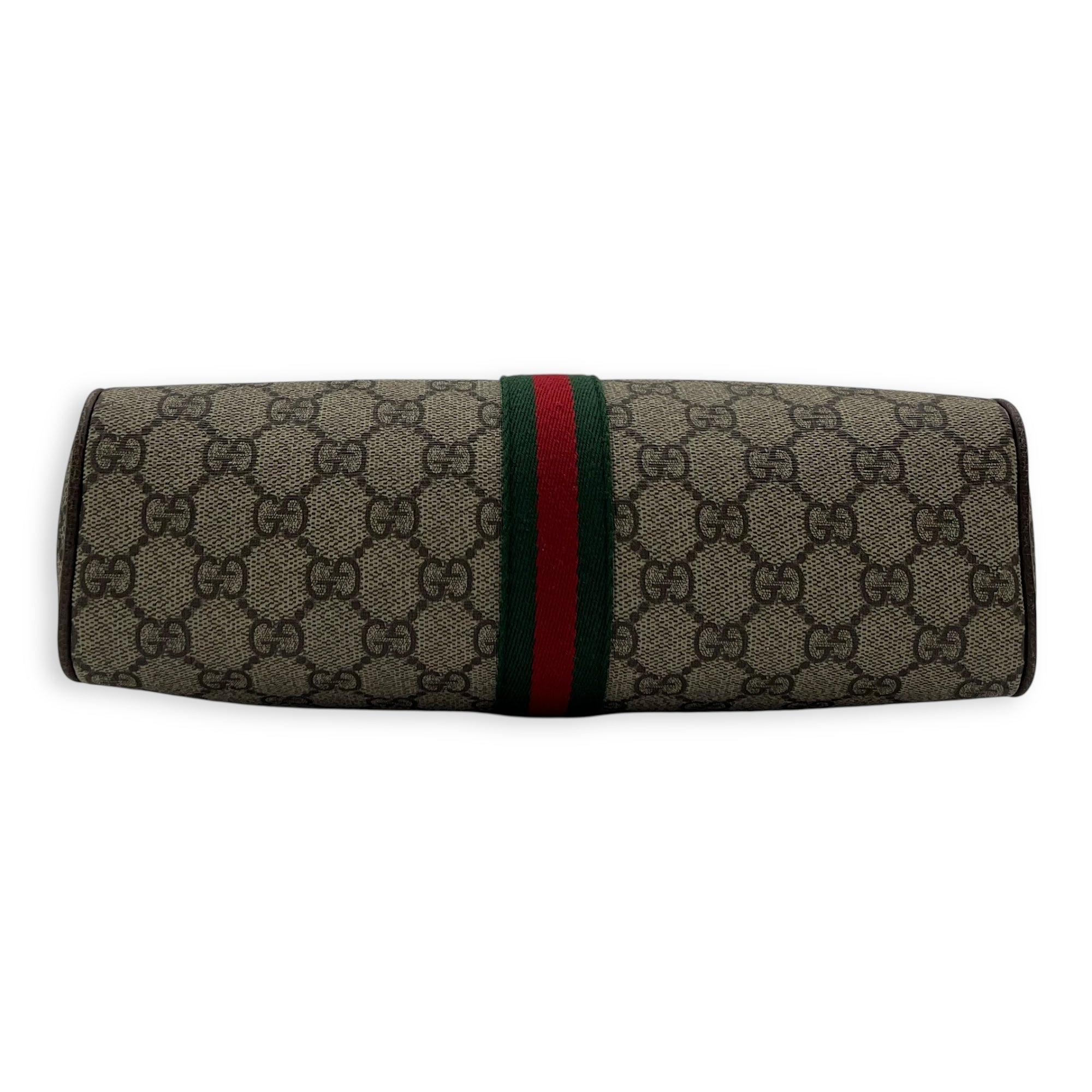 Gucci Ophidia Crossbody Bag Brown in Coated Canvas, Gold hardware_5