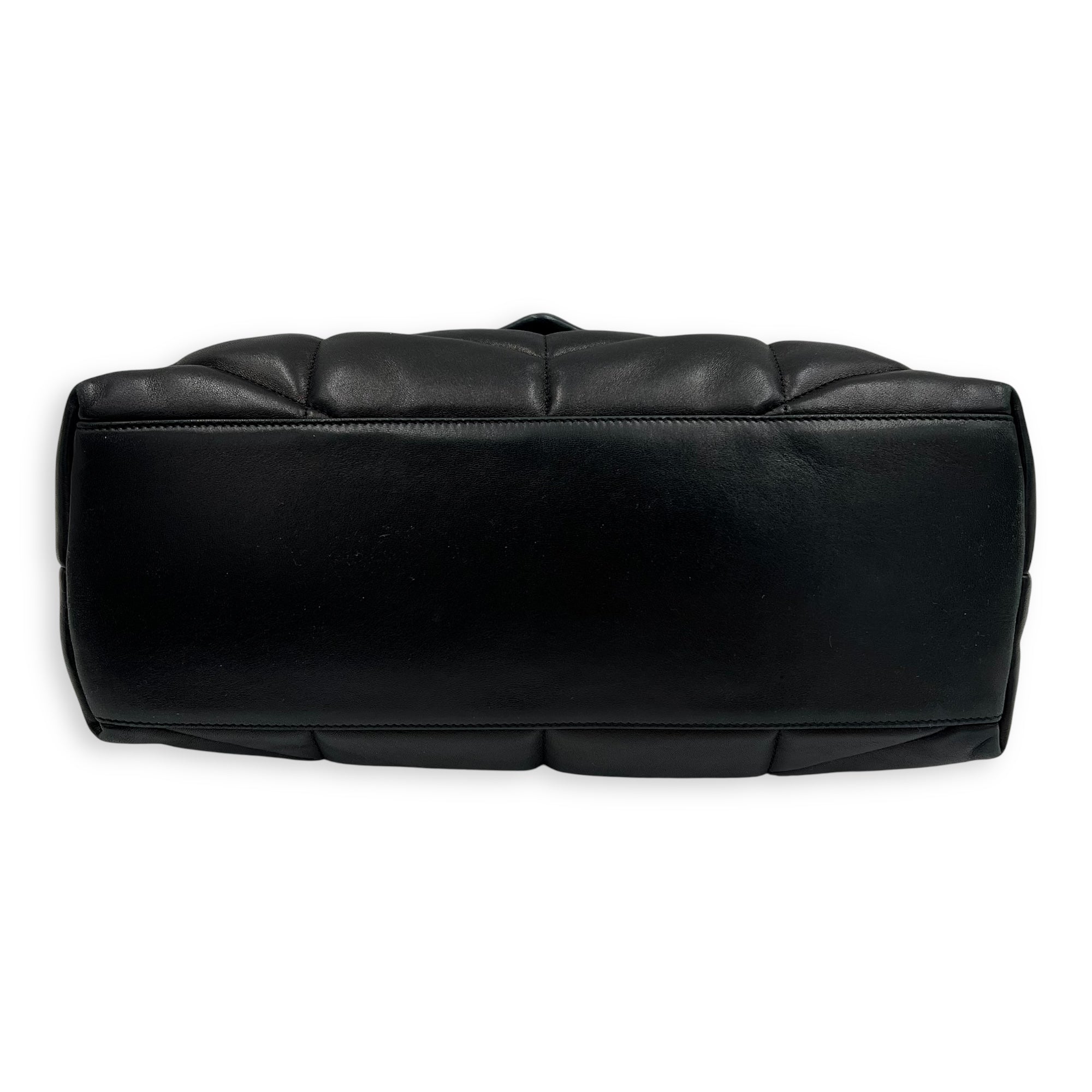 Saint Laurent Puffer Shoulder Bag Black in Lambskin, Lacquered Metal hardware_5