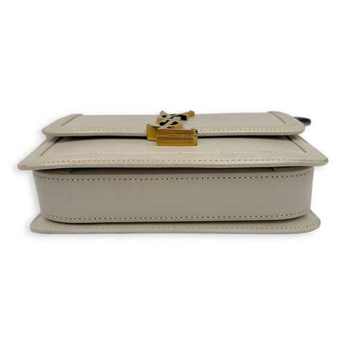 Saint Laurent Solferino Shoulder Bag White in Calfskin, Gold hardware_5