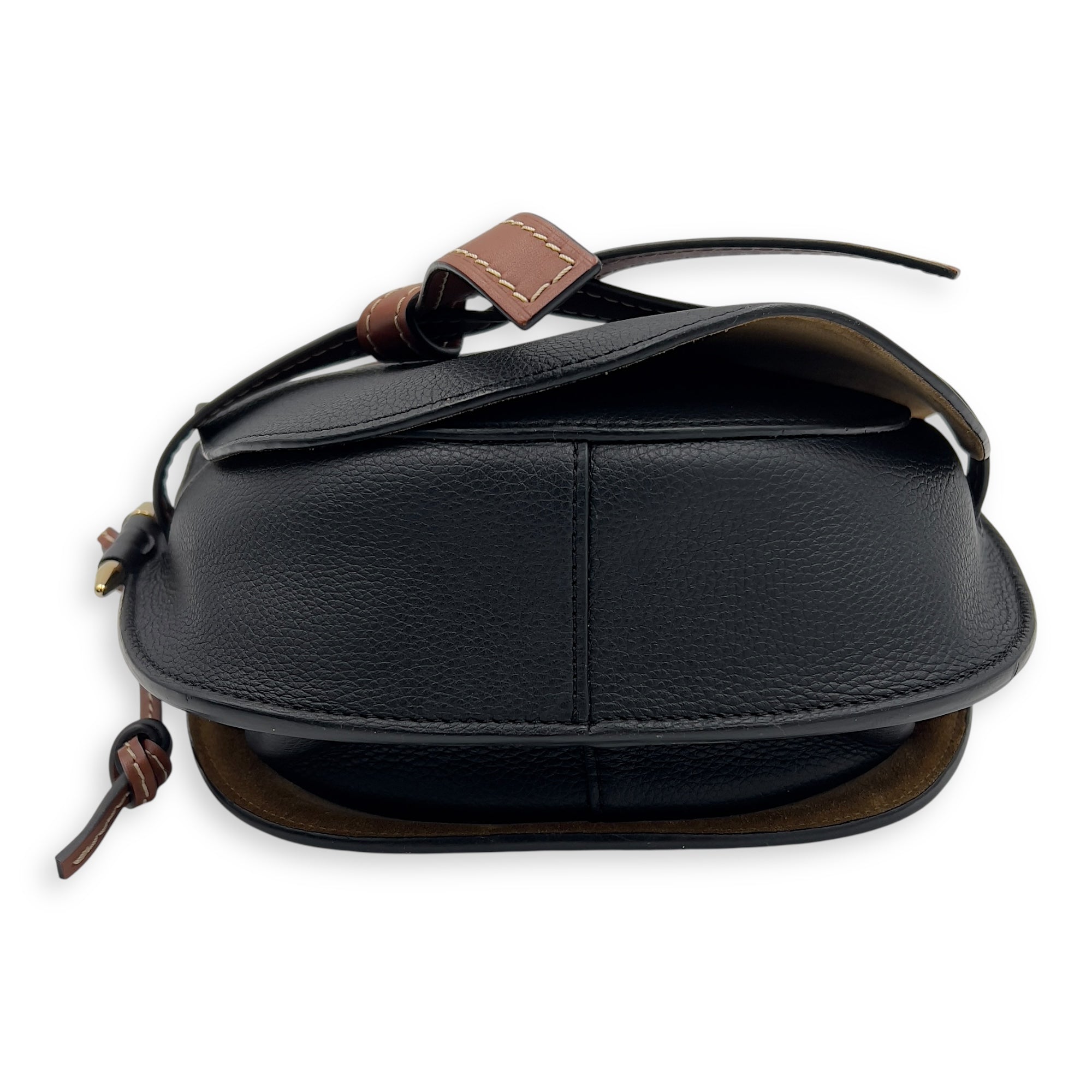 Loewe Gate Crossbody Bag Black in Calfskin, Gold hardware_7