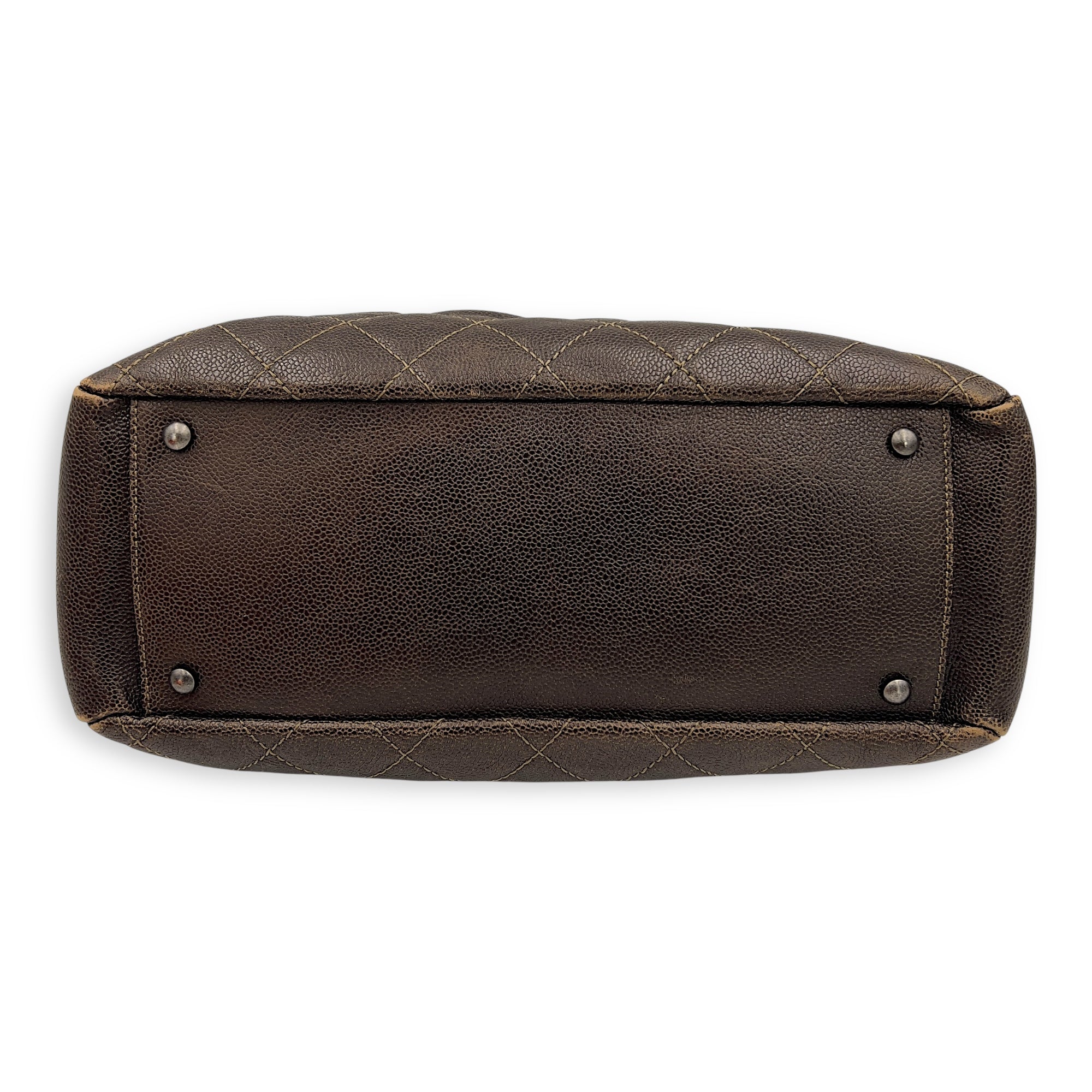 Chanel Quilted Wildstitch Tote Bag Brown in Calfskin, Ruthenium hardware_3