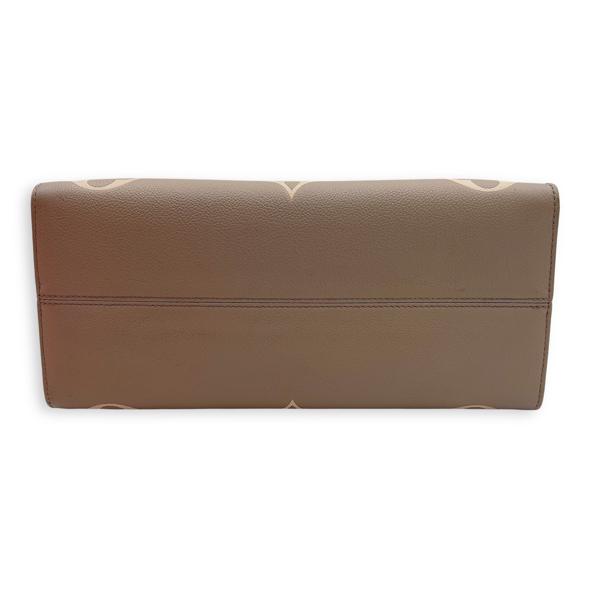 Louis Vuitton OnTheGo MM Beige Top Handle Bag in Empreinte Leather, Gold hardware_7