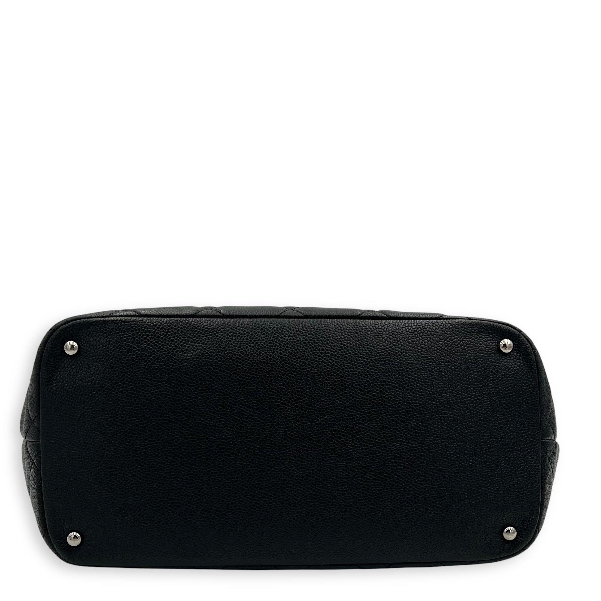 Chanel CC Tote Bag Black in Caviar Leather, Silver hardware_5