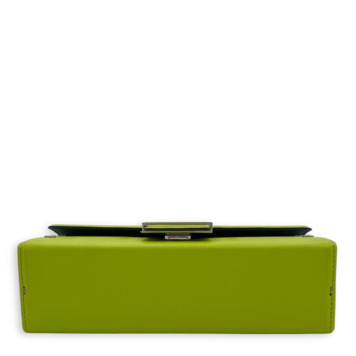 Fendi Baguette Crossbody Bag Yellow in Calfskin, Silver hardware_5