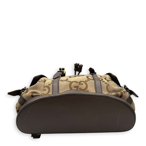 Gucci GG Backpack Brown in Canvas, Gold hardware_5