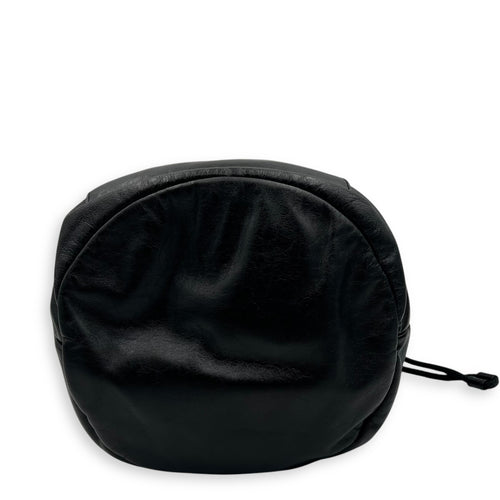 Saint Laurent Logo Backpack Black in Calfskin, Silver hardware_5