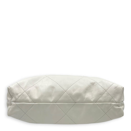 Chanel 22 Tote White Tote Bag in Calfskin, Mixed hardware_5