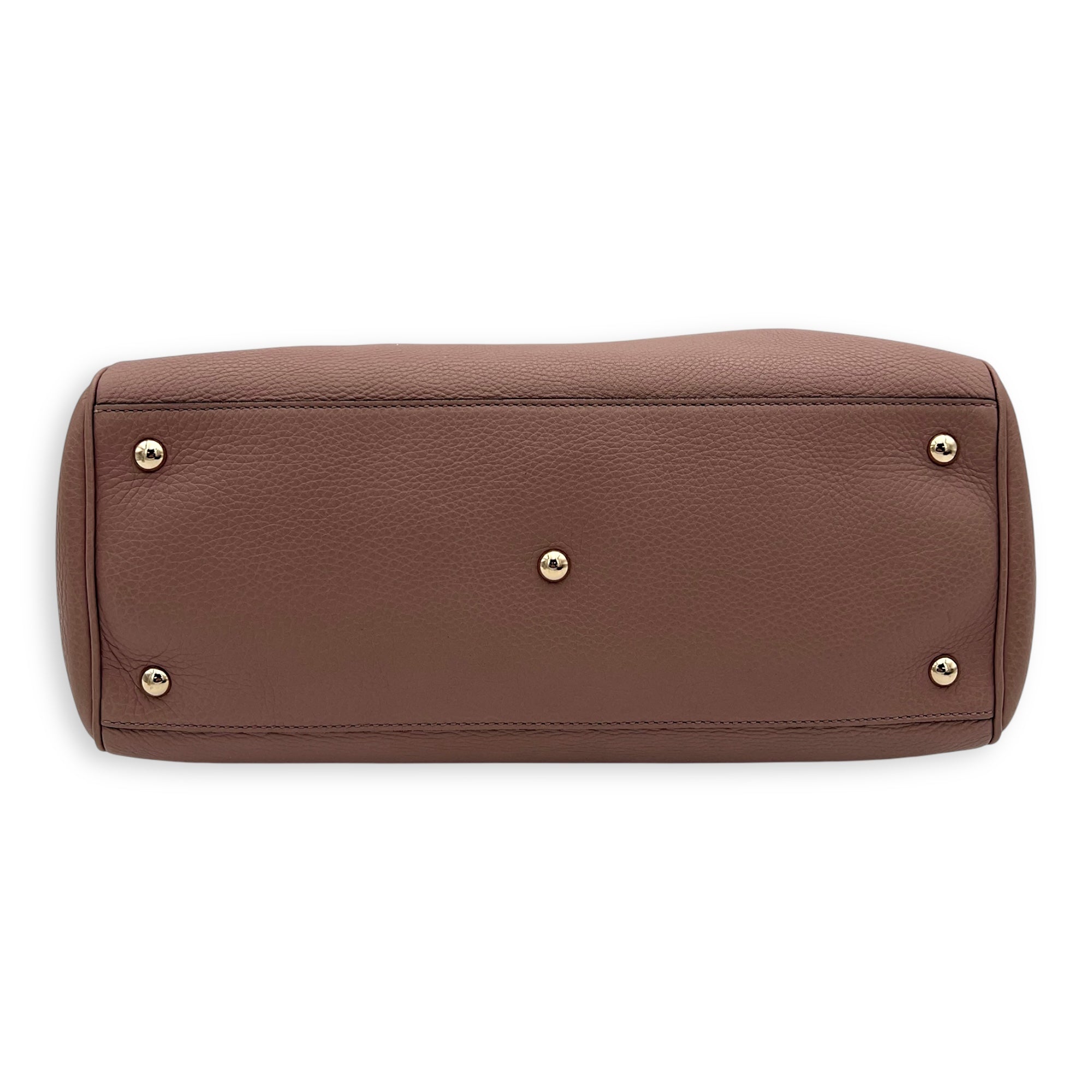 Gucci Bamboo Top Handle Bag Beige in Calfskin, Light Gold hardware_1