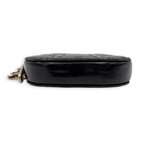 Dior Cannage Top Handle Bag Black in Patent Leather, Gold hardware_3