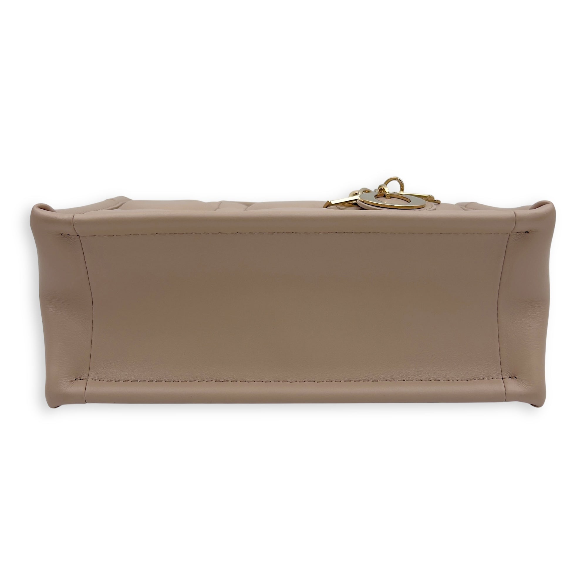 Dior Book Tote Top Handle Bag Mini Beige in Lambskin, Gold hardware_3