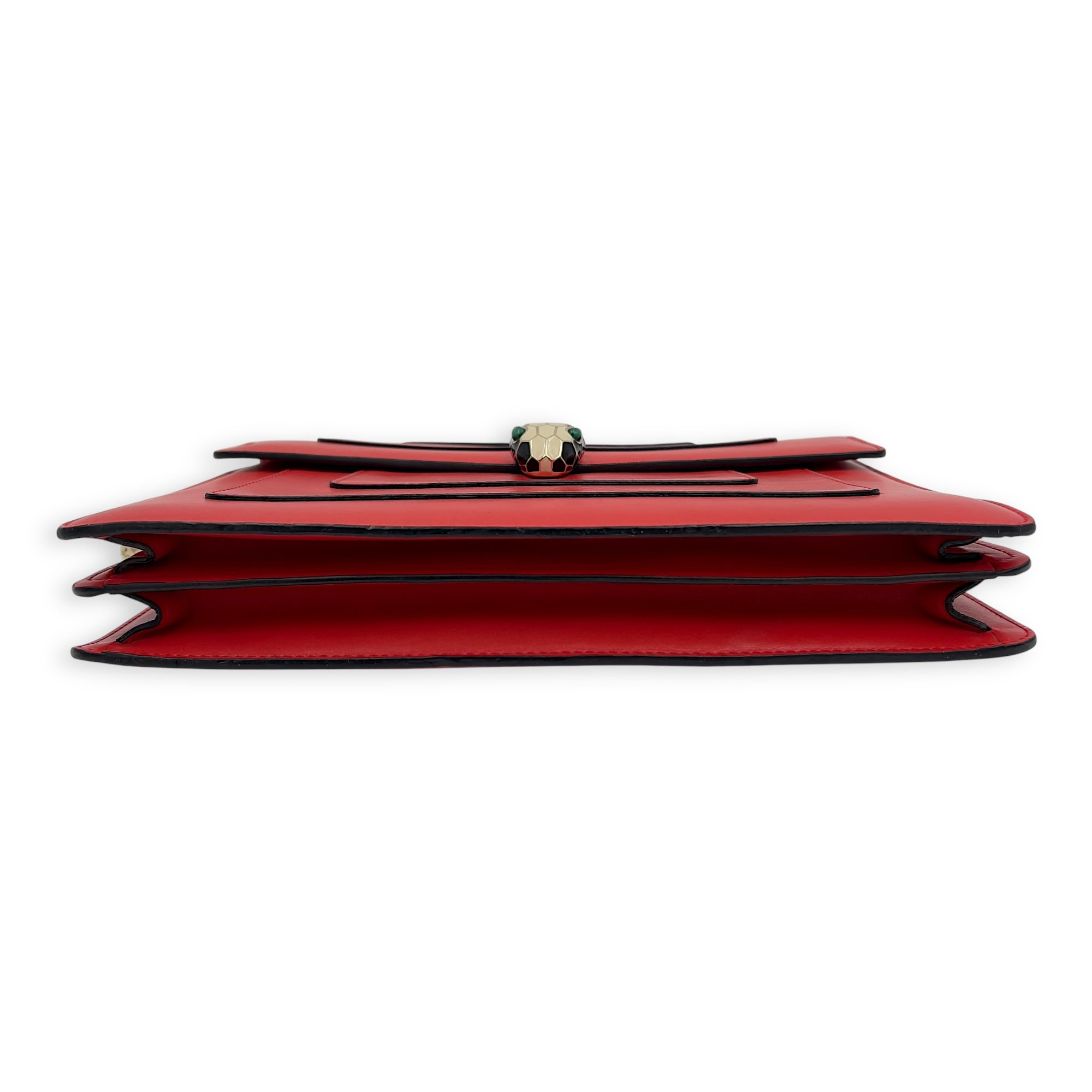 Bvlgari Serpenti Forever Shoulder Bag Red in Calfskin, Gold hardware_3