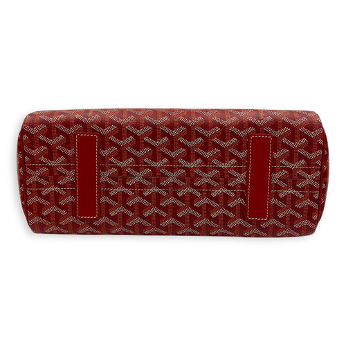 Goyard Rouette Red Shoulder Bag in Coated Canvas, Silver hardware_5