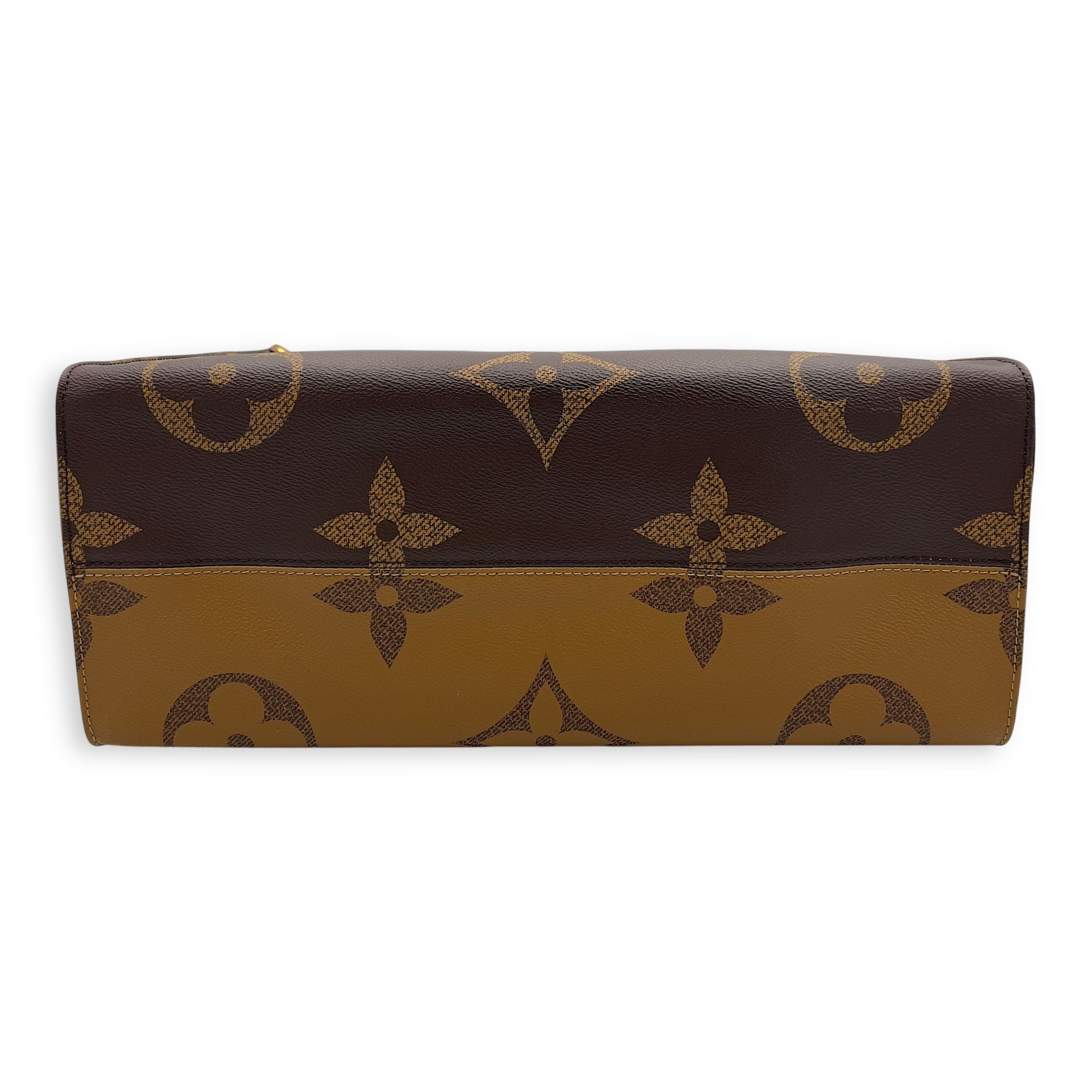 Louis Vuitton OnTheGo GM Brown Top Handle Bag in Coated Canvas, Gold hardware_4
