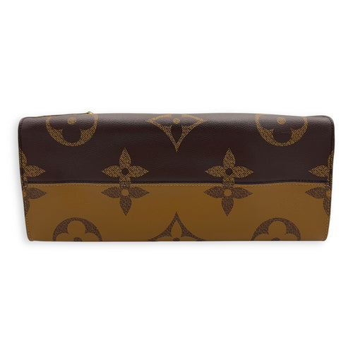 Louis Vuitton OnTheGo GM Brown Top Handle Bag in Coated Canvas, Gold hardware_4
