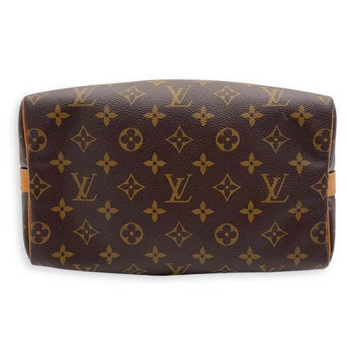 Louis Vuitton Speedy Bandouliere Top Handle Bag 25 Brown in Monogram Coated Canvas, Gold hardware_6