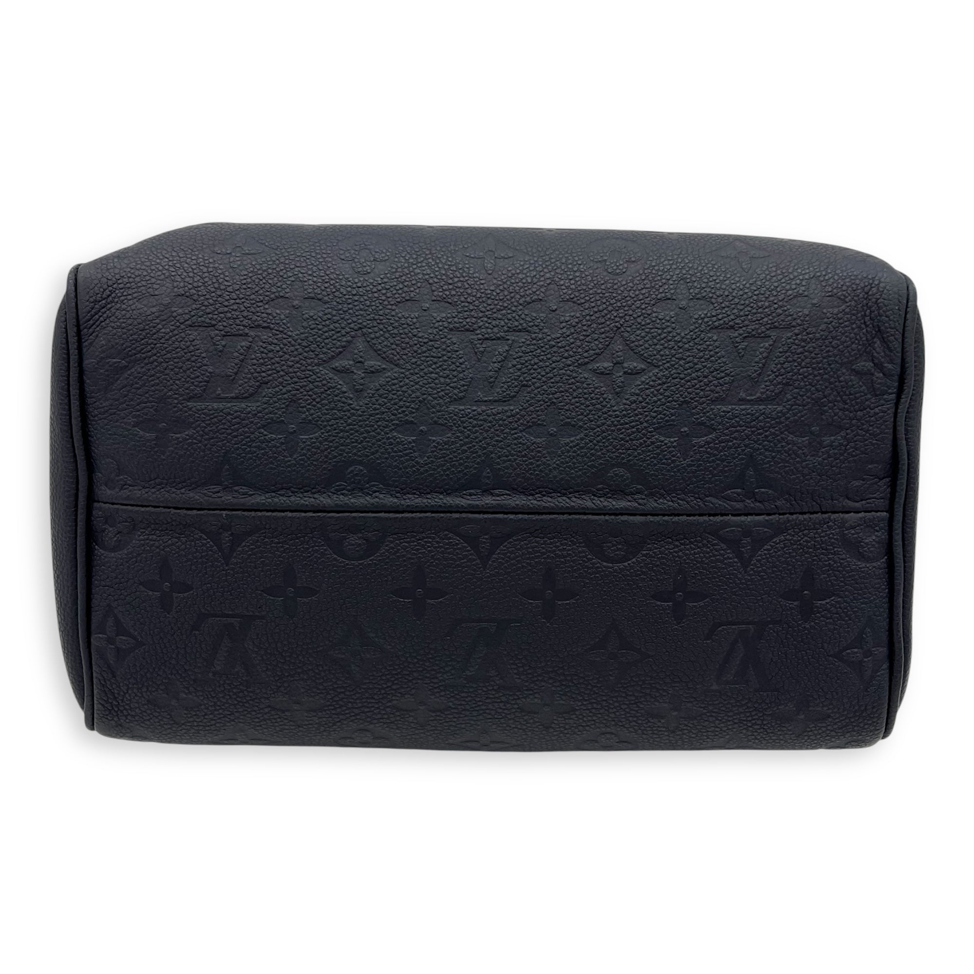 Louis Vuitton Speedy Bandouliere Top Handle Bag 25 Blue in Empreinte Leather, Gold hardware_11