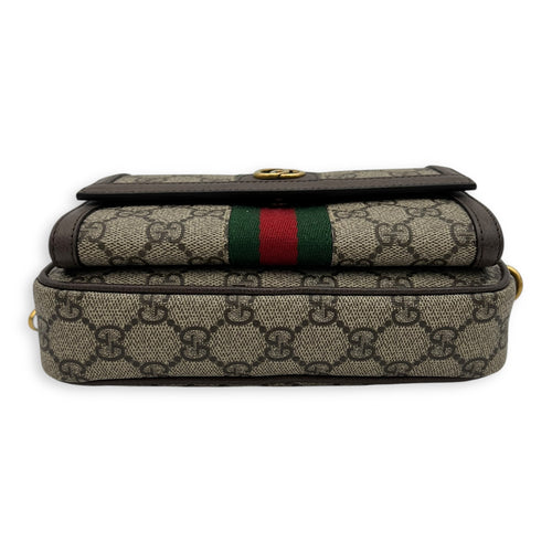 Gucci Ophidia Crossbody Bag Mini Brown in Coated Canvas, Gold hardware_1