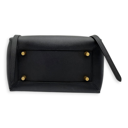 Celine Belt bag Top Handle Bag Mini Black in Calfskin, Gold hardware_7