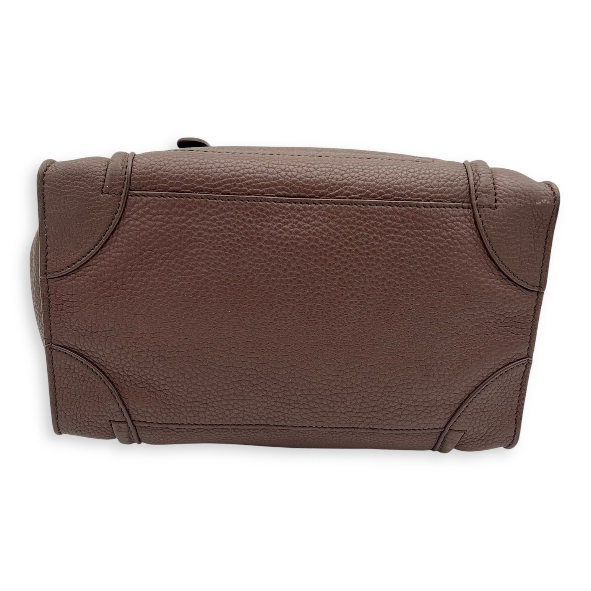 Celine Luggage Top Handle Bag Large Brown in Calfskin, Gold hardware_5