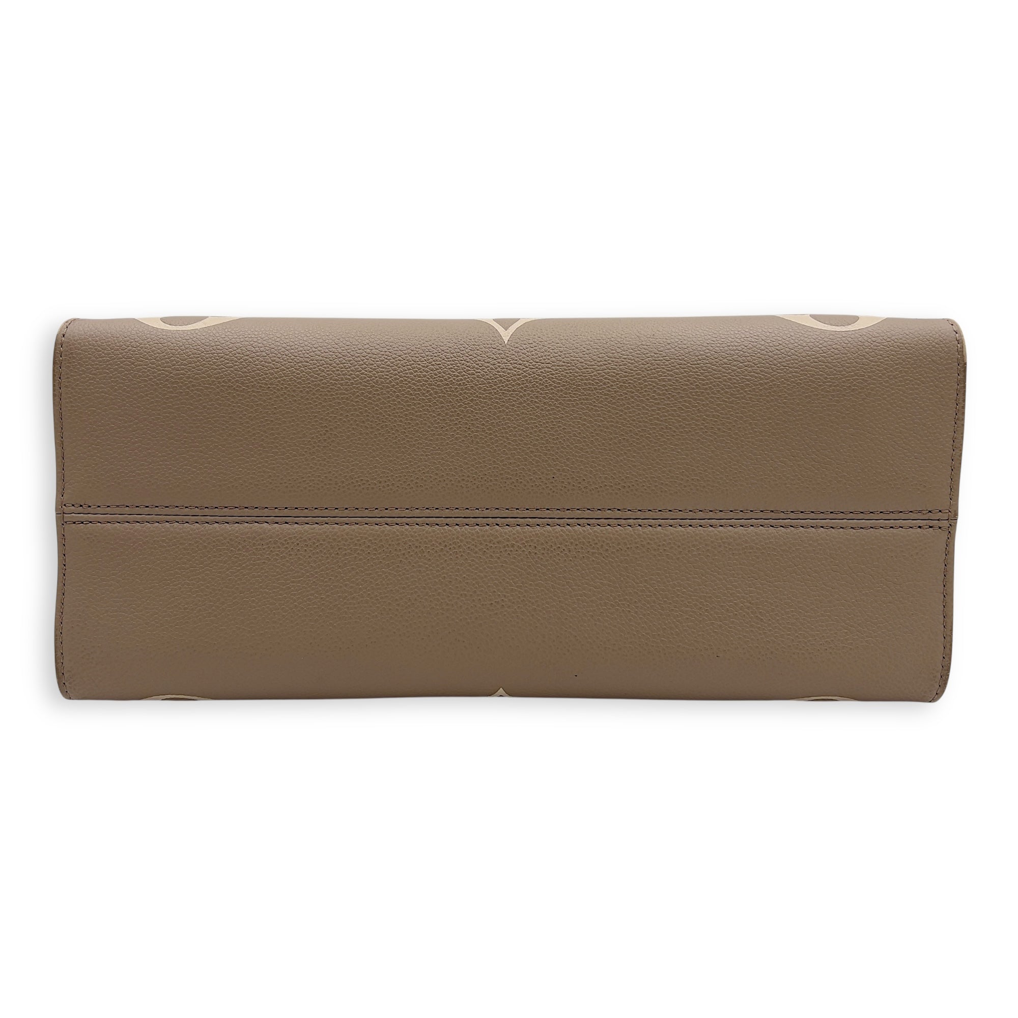 Louis Vuitton OnTheGo MM Beige Top Handle Bag in Empreinte Leather, Gold hardware_7
