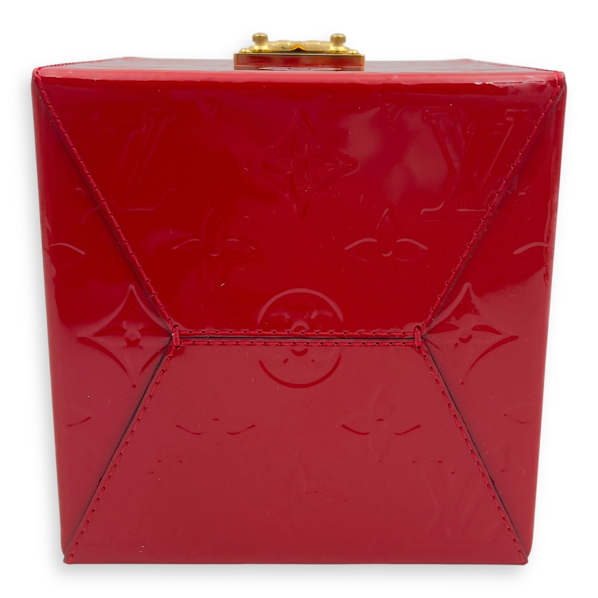 Louis Vuitton Bleecker Top Handle Bag Red in Vernis, Gold hardware_7