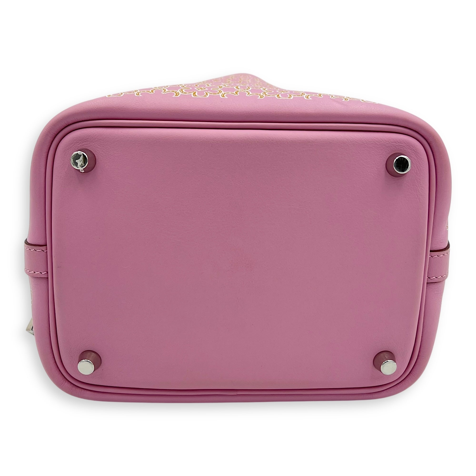 Hermès Lucky Daisy Picotin 18 Mauve Sylvestre Top Handle Bag in Swift, Palladium hardware_7