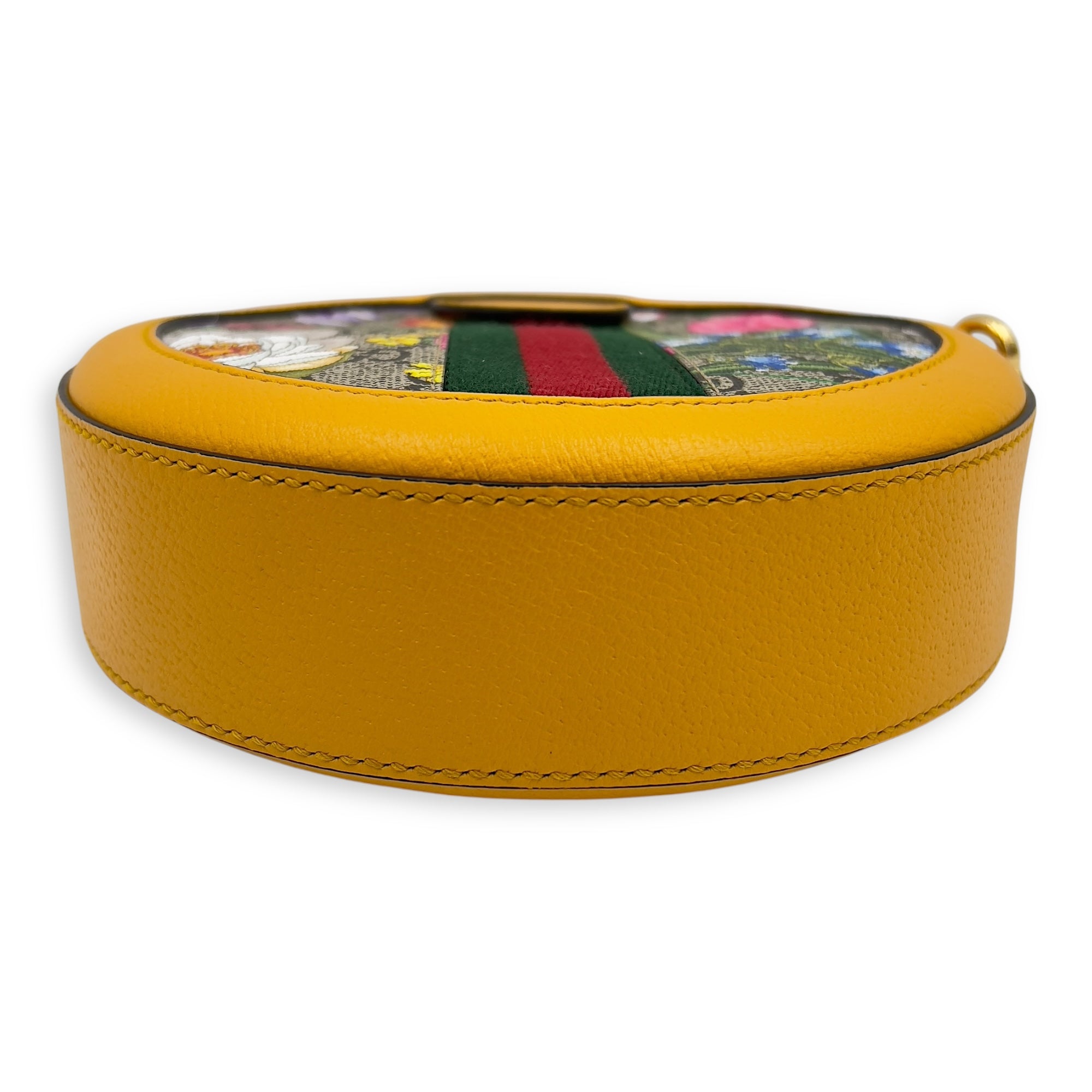 Gucci GG Shoulder Bag Yellow in Coated Canvas, Gold hardware_7