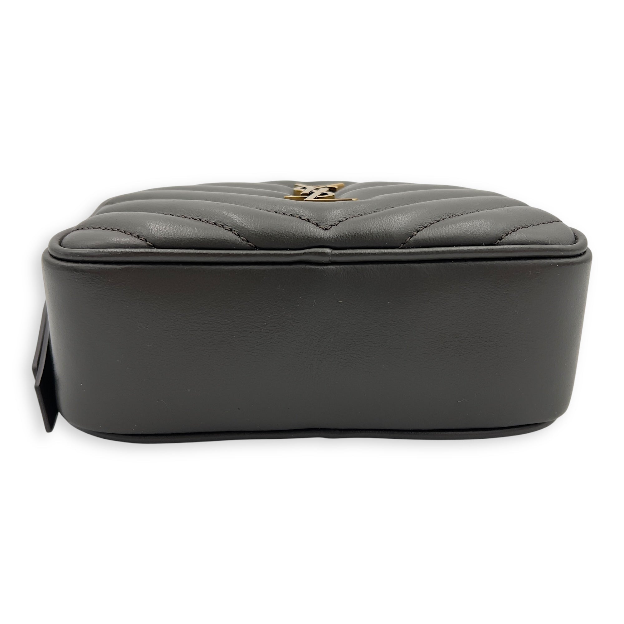 Saint Laurent Lou Belt Bag Green in Calfskin, Gold hardware_7